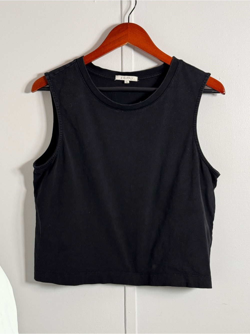 Z Supply Black Cropped Muscle Tank Top